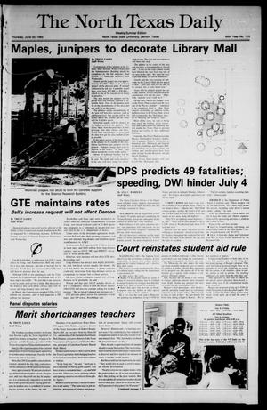 Primary view of object titled 'The North Texas Daily (Denton, Tex.), Vol. 66, No. 115, Ed. 1 Thursday, June 30, 1983'.
