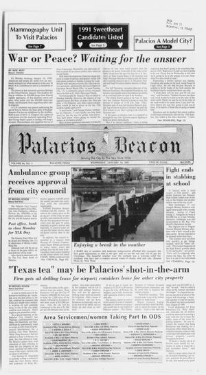 Primary view of object titled 'Palacios Beacon (Palacios, Tex.), Vol. 84, No. 3, Ed. 1 Wednesday, January 16, 1991'.