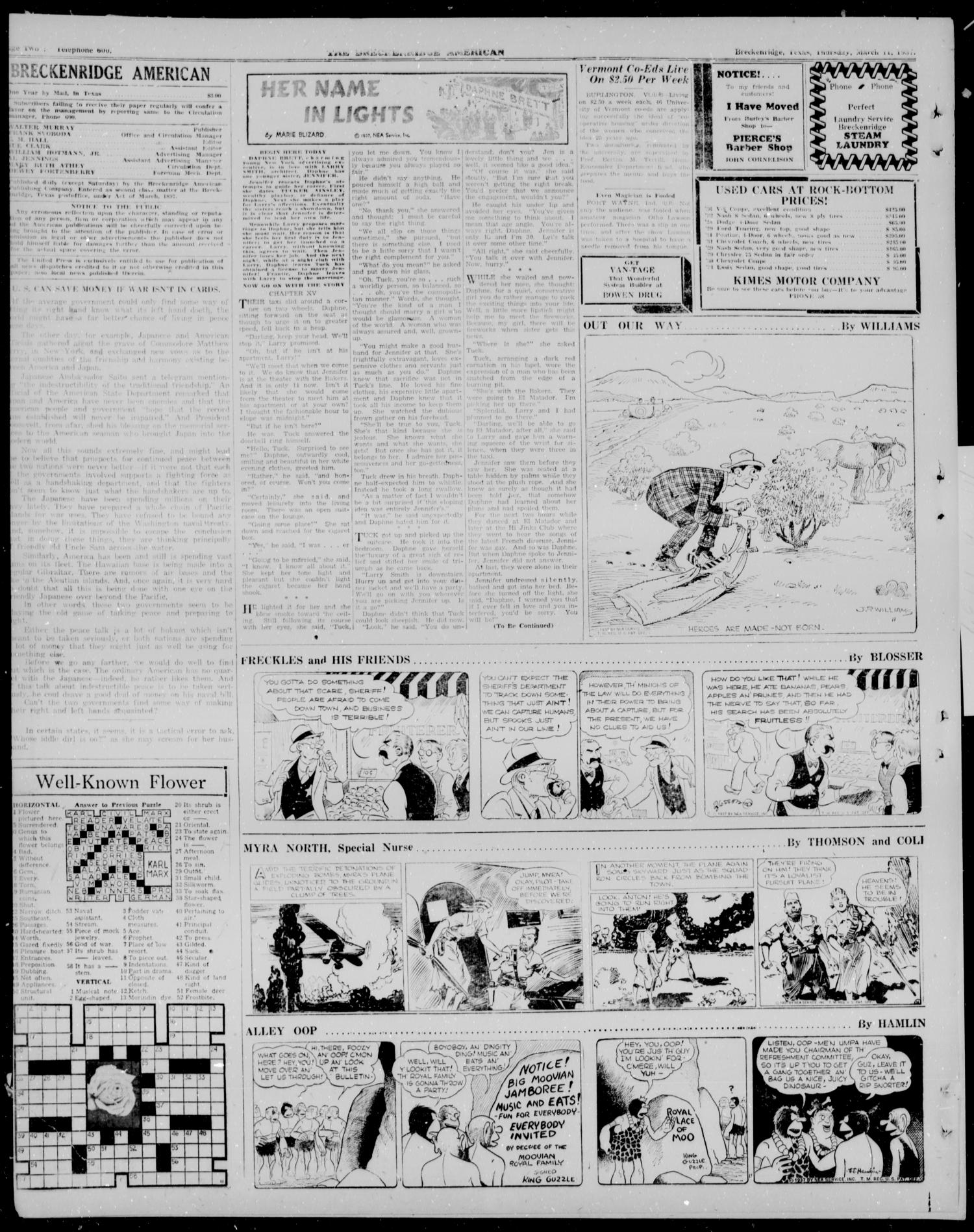 Breckenridge American (Breckenridge, Tex.), Vol. 17, No. 60, Ed. 1, Thursday, March 11, 1937
                                                
                                                    [Sequence #]: 2 of 8
                                                
