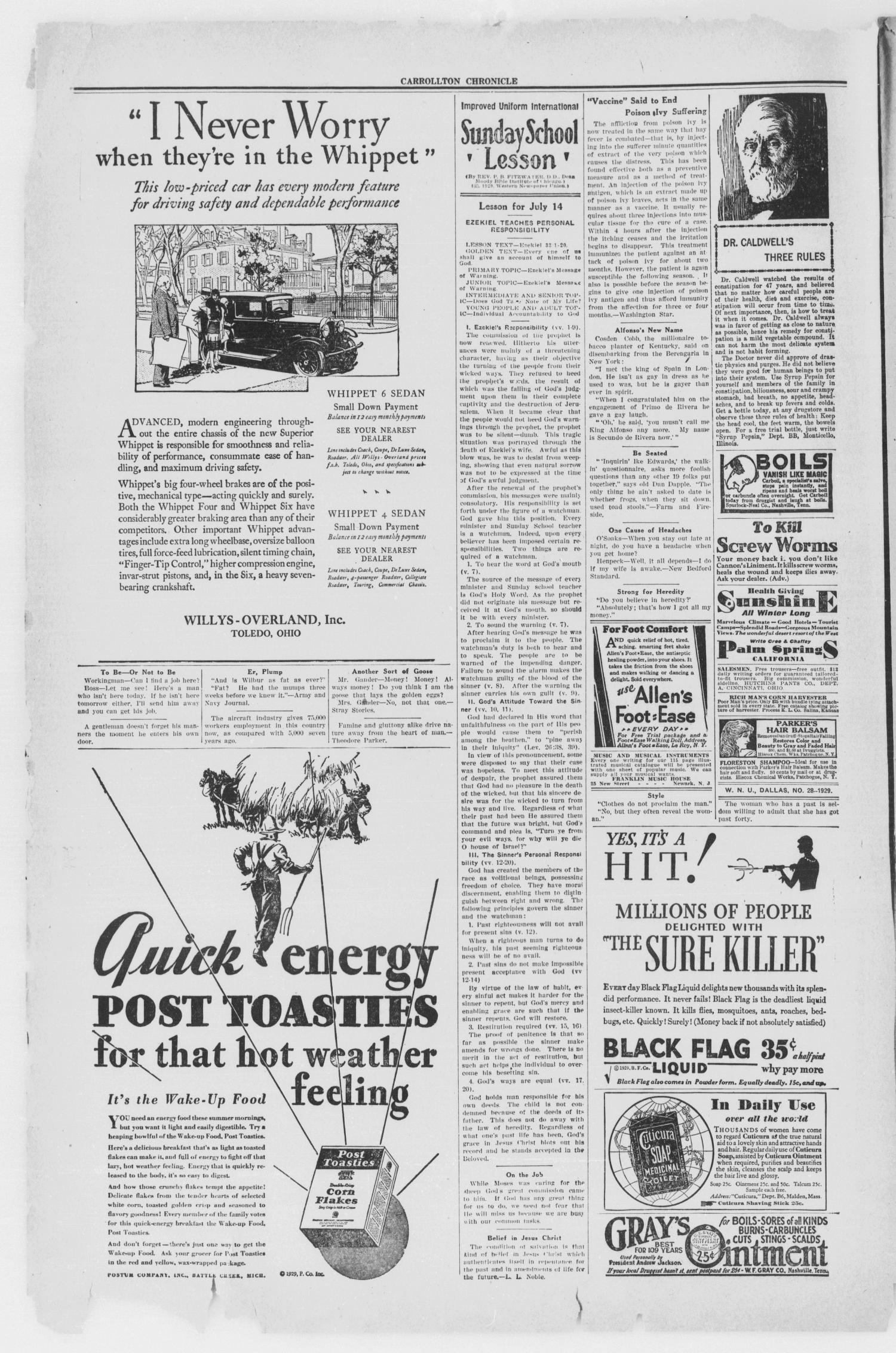 The Carrollton Chronicle (Carrollton, Tex.), Vol. 25, No. 34, Ed. 1 Friday, July 12, 1929
                                                
                                                    [Sequence #]: 2 of 8
                                                