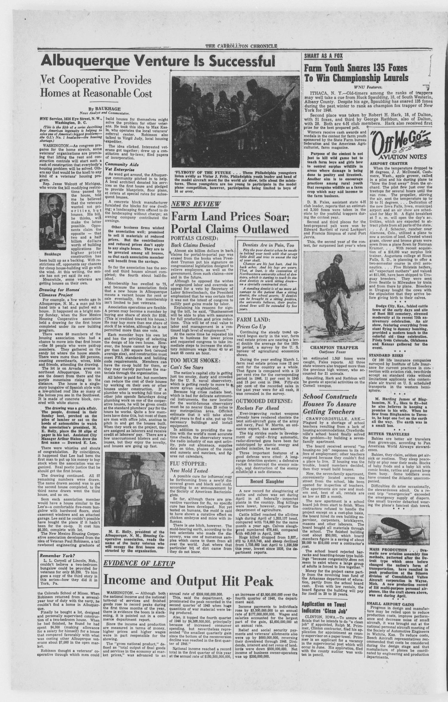 The Carrollton Chronicle (Carrollton, Tex.), Vol. 43, No. 29, Ed. 1 Friday, May 30, 1947
                                                
                                                    [Sequence #]: 2 of 8
                                                