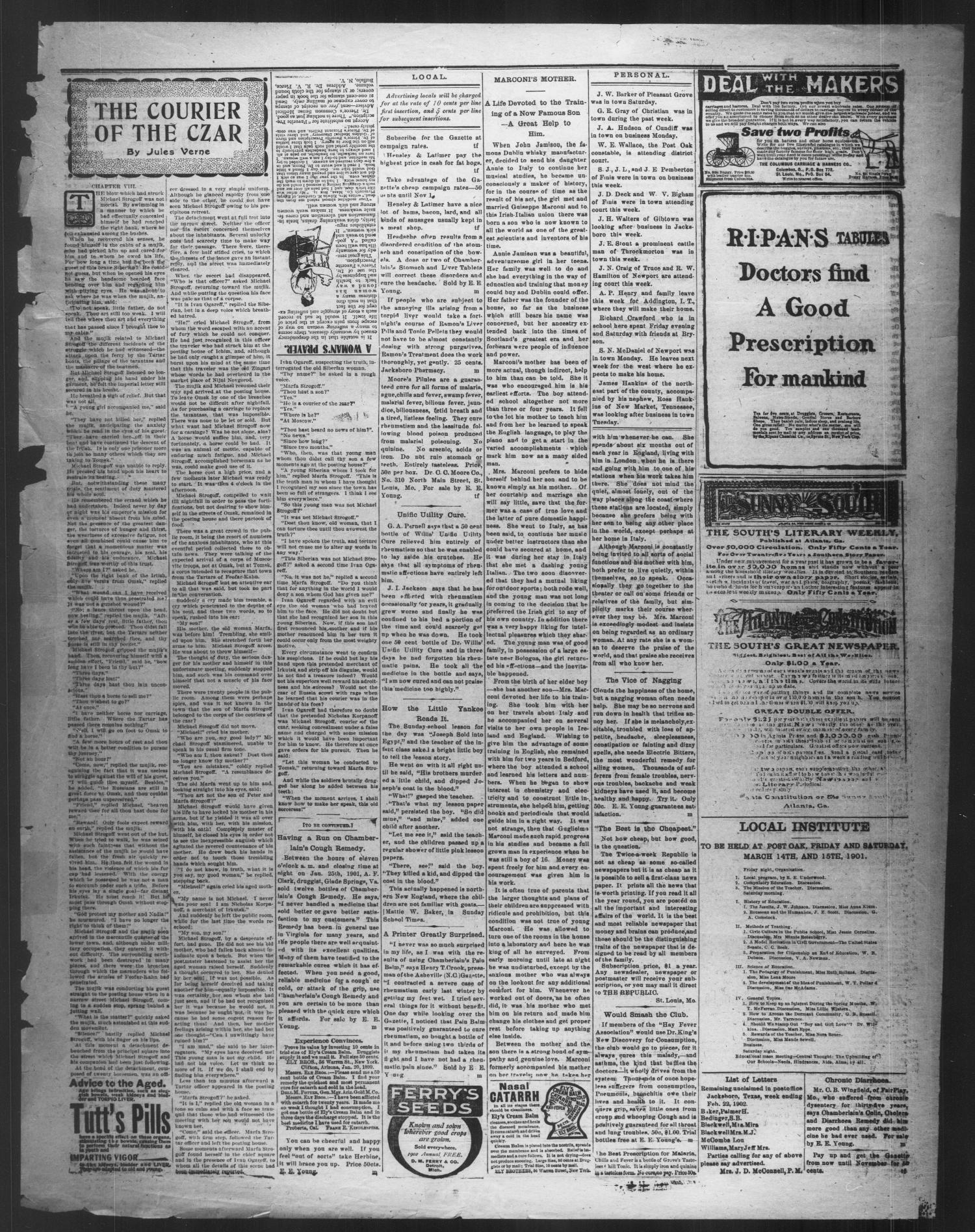 Jacksboro Gazette. (Jacksboro, Tex.), Vol. 22, No. 39, Ed. 1 Thursday, March 6, 1902
                                                
                                                    [Sequence #]: 4 of 4
                                                