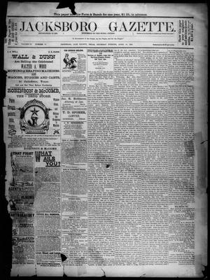 Primary view of object titled 'Jacksboro Gazette. (Jacksboro, Tex.), Vol. 9, No. 42, Ed. 1 Thursday, April 18, 1889'.