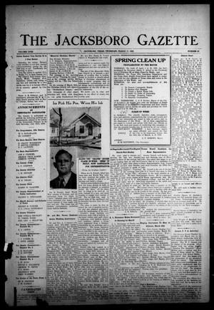 Primary view of The Jacksboro Gazette (Jacksboro, Tex.), Vol. 58, No. 42, Ed. 1 Thursday, March 17, 1938