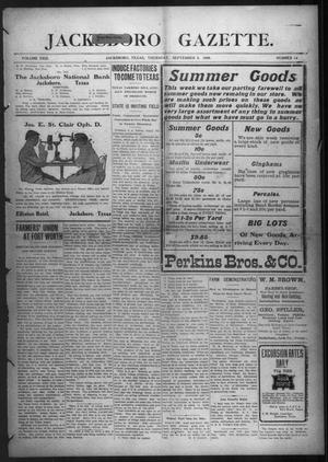 Primary view of object titled 'Jacksboro Gazette. (Jacksboro, Tex.), Vol. 29, No. 14, Ed. 1 Thursday, September 3, 1908'.