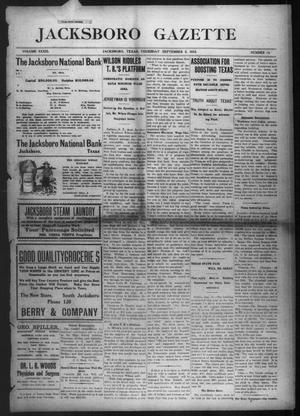 Primary view of object titled 'Jacksboro Gazette (Jacksboro, Tex.), Vol. 33, No. 14, Ed. 1 Thursday, September 5, 1912'.