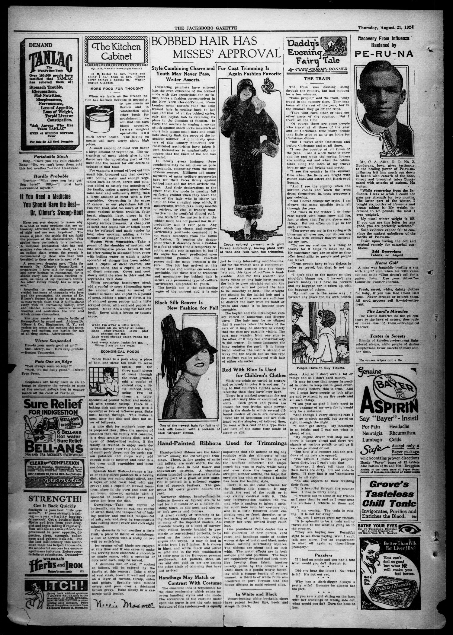 The Jacksboro Gazette (Jacksboro, Tex.), Vol. 45, No. 12, Ed. 1 Thursday, August 21, 1924
                                                
                                                    [Sequence #]: 2 of 8
                                                