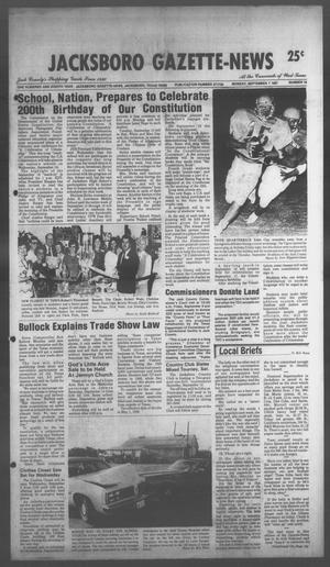 Primary view of object titled 'Jacksboro Gazette-News (Jacksboro, Tex.), Vol. 108, No. 18, Ed. 1 Monday, September 7, 1987'.