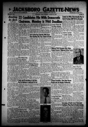 Primary view of object titled 'Jacksboro Gazette-News (Jacksboro, Tex.), Vol. 80, No. 28, Ed. 1 Thursday, January 28, 1960'.