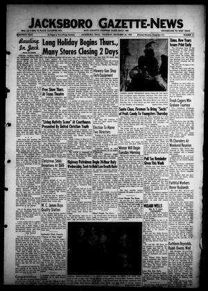 Primary view of object titled 'Jacksboro Gazette-News (Jacksboro, Tex.), Vol. 80, No. 31, Ed. 1 Thursday, December 24, 1959'.