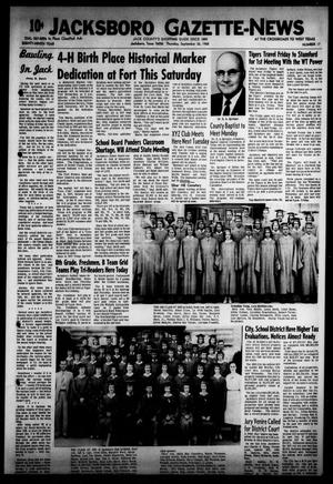 Primary view of object titled 'Jacksboro Gazette-News (Jacksboro, Tex.), Vol. EIGHTY-NINTH YEAR, No. 17, Ed. 0 Thursday, September 26, 1968'.