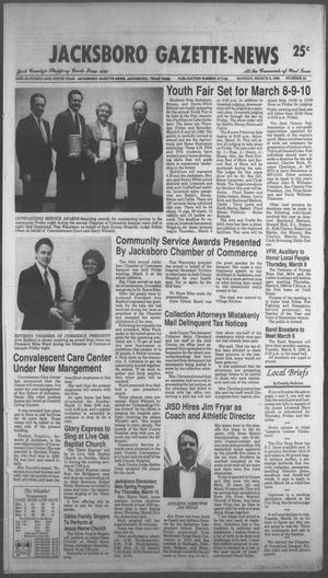 Primary view of object titled 'Jacksboro Gazette-News (Jacksboro, Tex.), Vol. 109, No. 44, Ed. 1 Monday, March 5, 1990'.