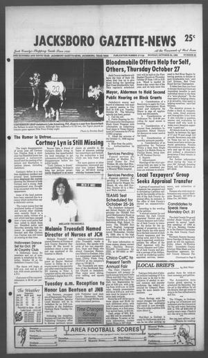 Primary view of object titled 'Jacksboro Gazette-News (Jacksboro, Tex.), Vol. 108, No. 25, Ed. 1 Monday, October 24, 1988'.