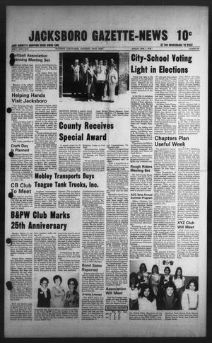 Primary view of object titled 'Jacksboro Gazette-News (Jacksboro, Tex.), Vol. 99, No. 46, Ed. 1 Monday, April 3, 1978'.