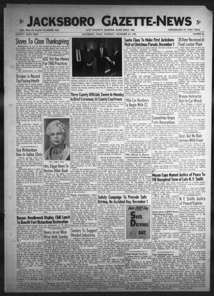 Primary view of object titled 'Jacksboro Gazette-News (Jacksboro, Tex.), Vol. 76, No. 26, Ed. 1 Thursday, November 24, 1955'.