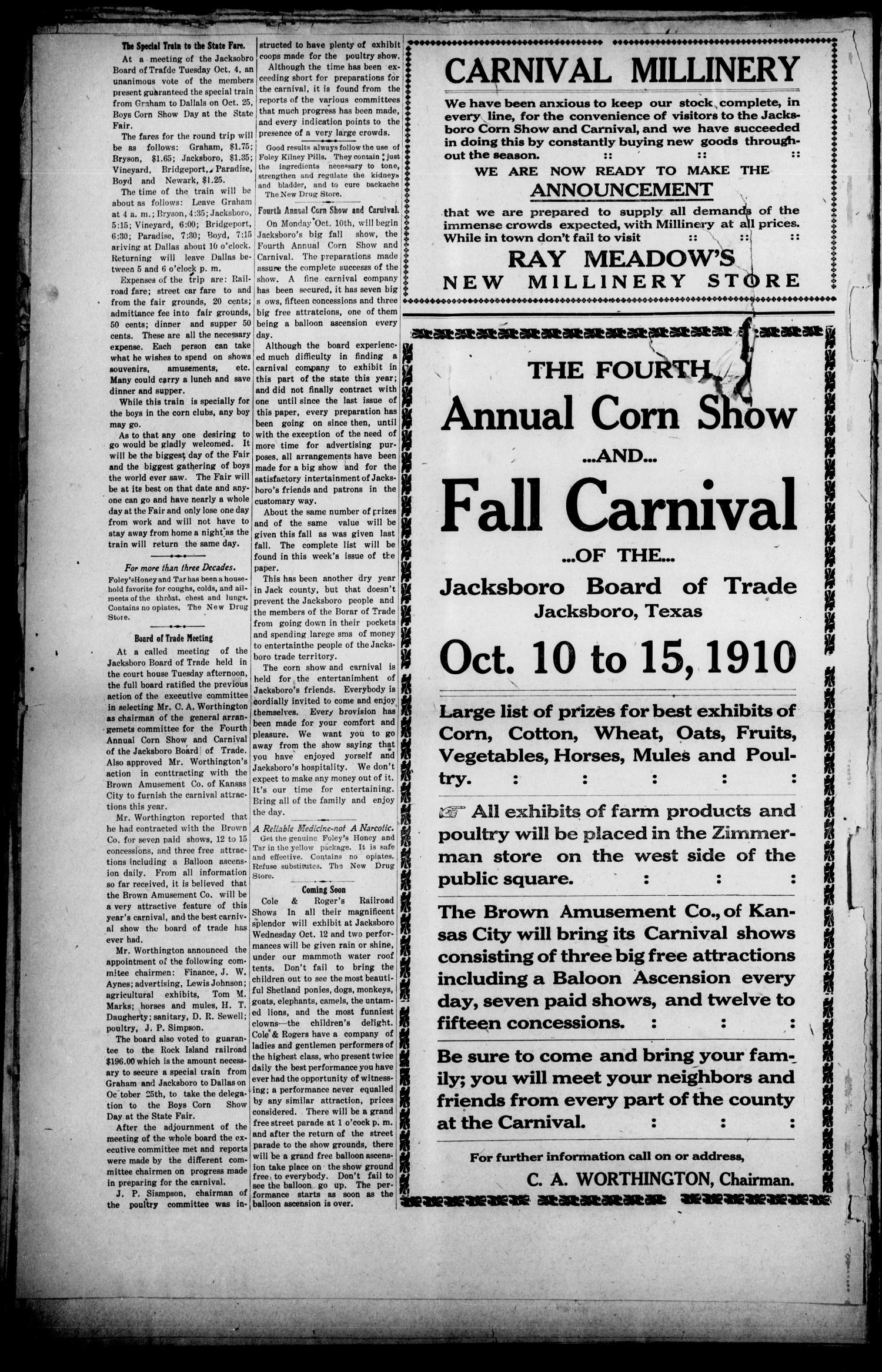 The Jacksboro News (Jacksboro, Tex.), Vol. 15, No. 30, Ed. 1 Thursday, October 6, 1910
                                                
                                                    [Sequence #]: 2 of 8
                                                