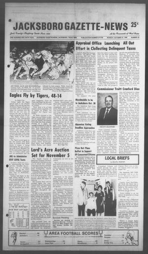 Primary view of Jacksboro Gazette-News (Jacksboro, Tex.), Vol. 106, No. 25, Ed. 1 Monday, October 27, 1986
