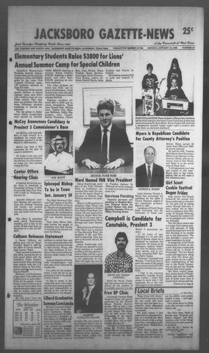 Primary view of object titled 'Jacksboro Gazette-News (Jacksboro, Tex.), Vol. 108, No. 37, Ed. 1 Monday, January 18, 1988'.