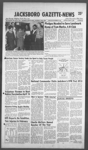 Primary view of object titled 'Jacksboro Gazette-News (Jacksboro, Tex.), Vol. 108, No. 48, Ed. 1 Monday, April 4, 1988'.
