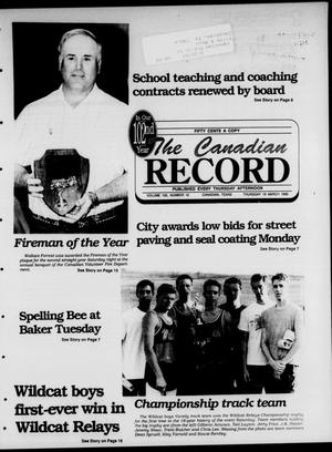 Primary view of object titled 'The Canadian Record (Canadian, Tex.), Vol. 102, No. 12, Ed. 1 Thursday, March 19, 1992'.
