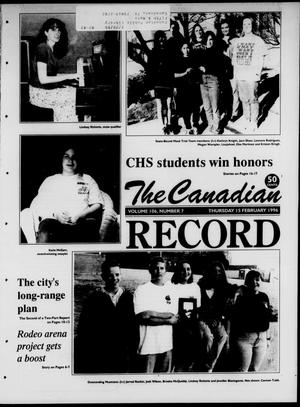 Primary view of object titled 'The Canadian Record (Canadian, Tex.), Vol. 106, No. 7, Ed. 1 Thursday, February 15, 1996'.