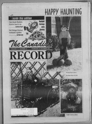 Primary view of object titled 'The Canadian Record (Canadian, Tex.), Vol. 111, No. 43, Ed. 1 Thursday, October 25, 2001'.