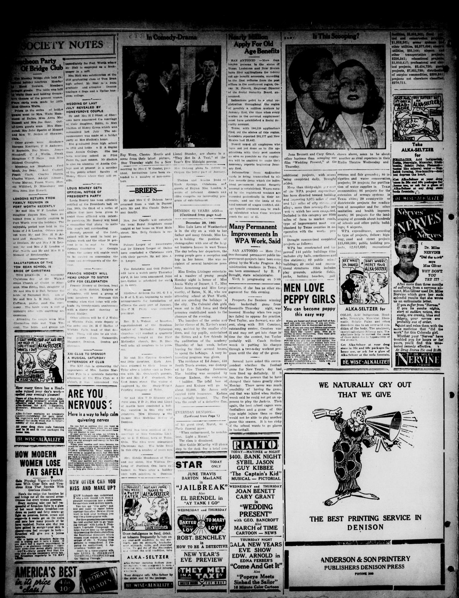 The Denison Press (Denison, Tex.), Vol. 3, No. 156, Ed. 1 Tuesday, December 29, 1936
                                                
                                                    [Sequence #]: 4 of 4
                                                