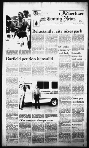 Primary view of object titled 'The Bastrop Advertiser and County News (Bastrop, Tex.), Vol. 140, No. 1, Ed. 1 Monday, March 3, 1986'.
