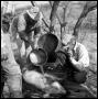 Photograph: [Three Cowboys Pouring Water on a Hog]