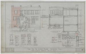 Primary view of object titled 'Gilbert Building, Sweetwater, Texas: Rear Elevation and Section'.
