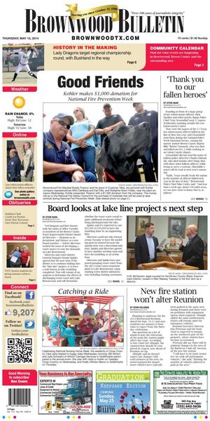 Primary view of Brownwood Bulletin (Brownwood, Tex.), Vol. 114, No. 181, Ed. 1 Thursday, May 15, 2014
