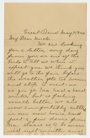 Primary view of object titled '[Letter from Ida Moses to her Uncle, Dr. Joseph Pound, May 7, 1904]'.