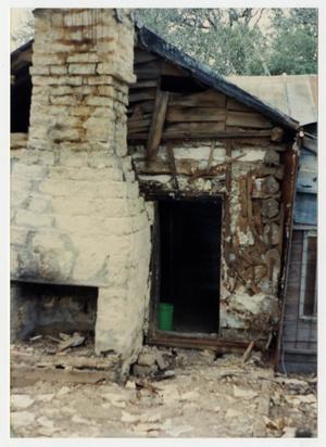 Primary view of object titled '[Photograph of the Exposed Chimney at the Pound House]'.
