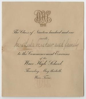 Primary view of object titled '[Graduation Announcement for Waco High School]'.