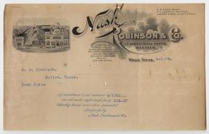 Primary view of [Letter from Nash, Robinson & Co. to A.M. Montieth - April 1, 1905]