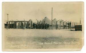 Primary view of object titled '[Photograph of Soldiers Outside of Guard Houses]'.