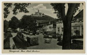 Primary view of object titled '[Postcard with a Photo of an Empty Courtyard in Wernigerode, Germany]'.