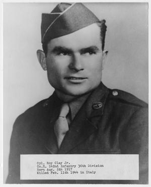 Primary view of object titled '[Portrait of Corporal Roy Clay, Jr.]'.