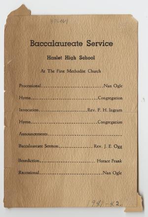 Primary view of object titled '[Haslet High School Baccalaureate Service]'.