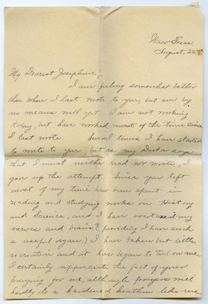 Primary view of object titled '[Letter from John K. Strecker, Jr. to Josephine Bahl, August 22, 1896]'.