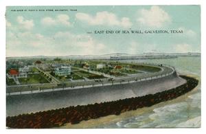 Primary view of object titled '[Postcard Showing the East End of the Galveston Sea Wall]'.