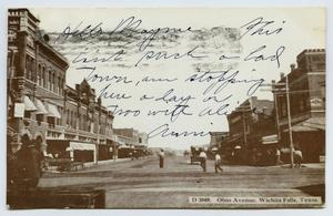 Primary view of object titled '[Postcard Showing Ohio Avenue in Wichita Falls, Texas]'.