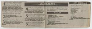 Primary view of object titled '[Newspaper Clipping of Facts About Haslet, Texas]'.