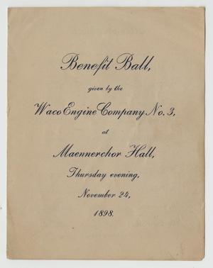 Primary view of object titled '[Dance Program for Josephine Bahl's Benefit Ball]'.