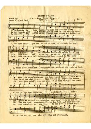 Primary view of object titled '[McMurry University Founder's Day Hymn]'.