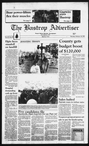 Primary view of object titled 'The Bastrop Advertiser (Bastrop, Tex.), Vol. 137, No. 103, Ed. 1 Thursday, February 28, 1991'.