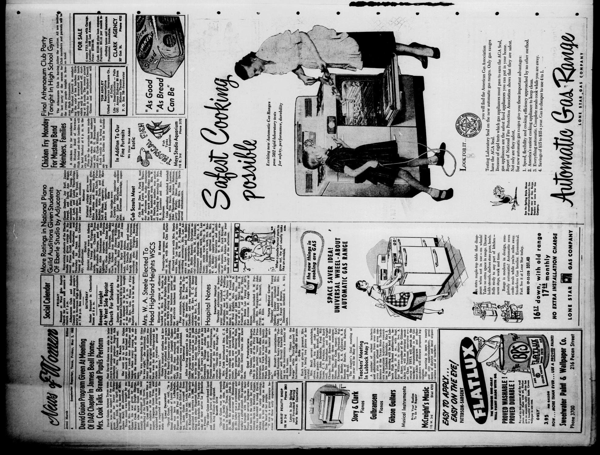 Sweetwater Reporter (Sweetwater, Tex.), Vol. 55, No. 104, Ed. 1 Friday, May 2, 1952
                                                
                                                    [Sequence #]: 4 of 8
                                                