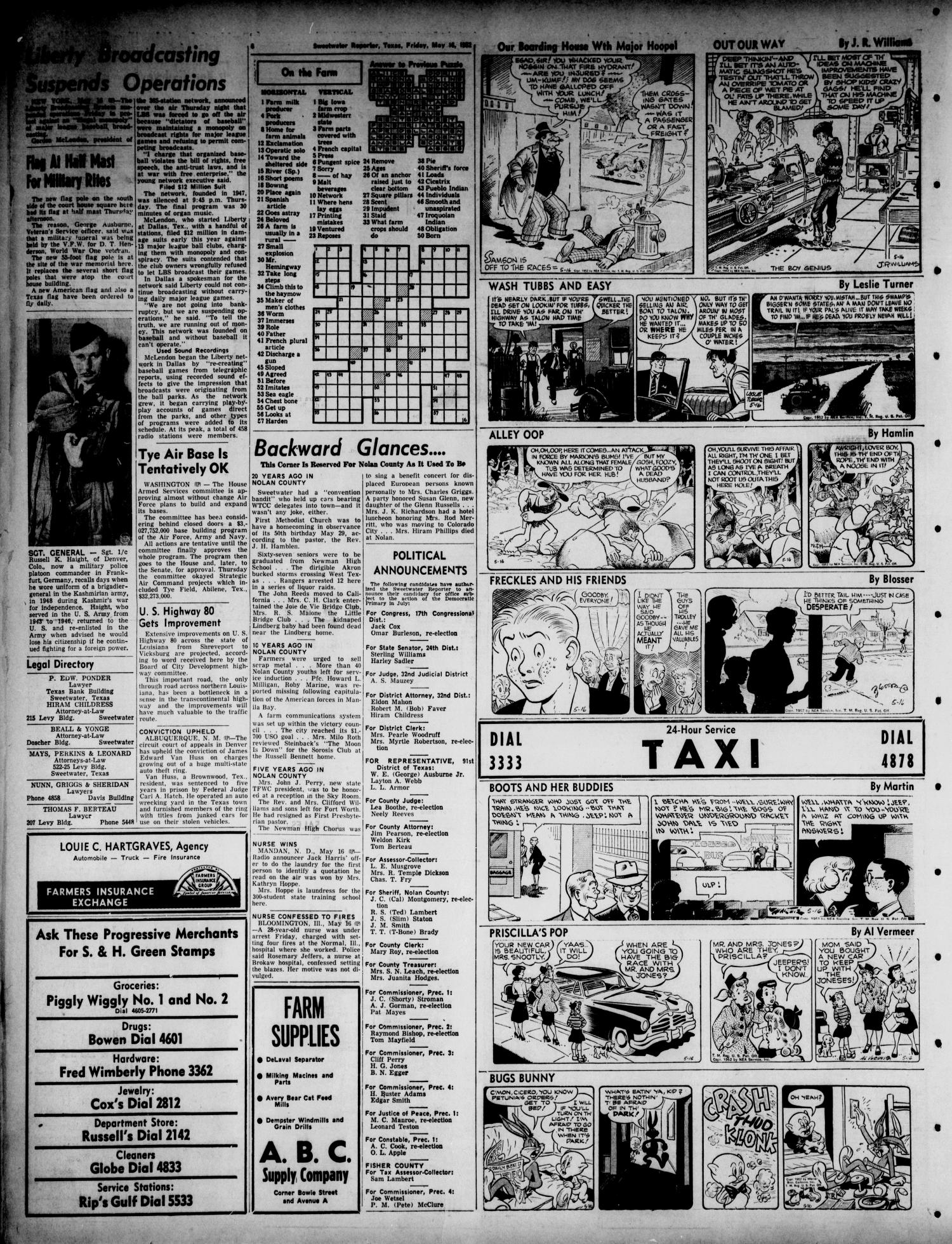 Sweetwater Reporter (Sweetwater, Tex.), Vol. 55, No. 116, Ed. 1 Friday, May 16, 1952
                                                
                                                    [Sequence #]: 6 of 8
                                                