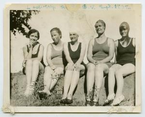 Primary view of object titled '[Photograph of Five Women in Bathing Suits]'.