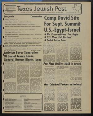 Primary view of object titled 'Texas Jewish Post (Fort Worth, Tex.), Vol. 32, No. 32, Ed. 1 Thursday, August 10, 1978'.